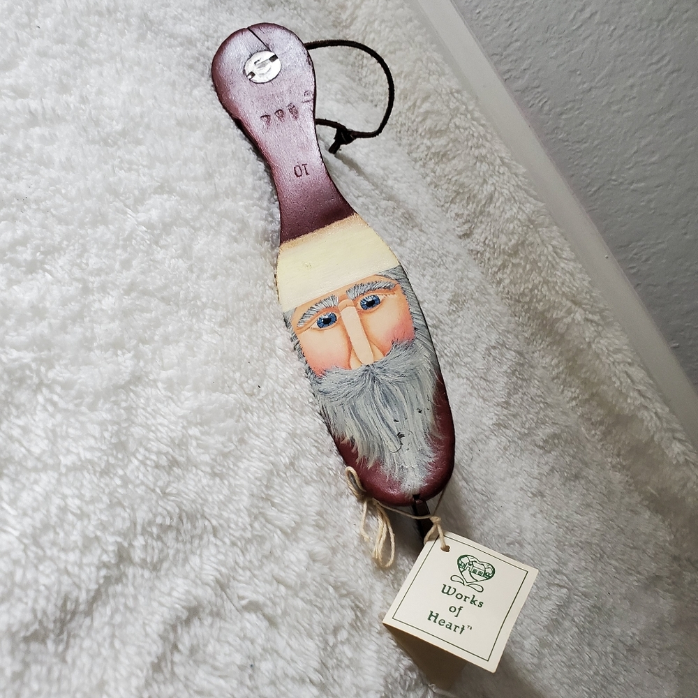 Santa Claus Painted on a Antique Ice Skate